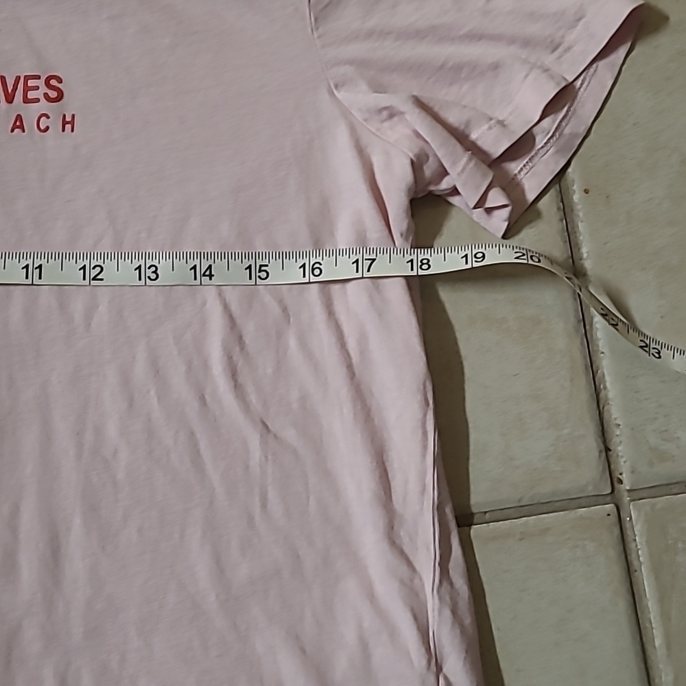 H&M Juniors Pink Short Sleeve Tshirt Red Salty Waves Miami Beach 100% Cotton Med - Picture 8 of 8